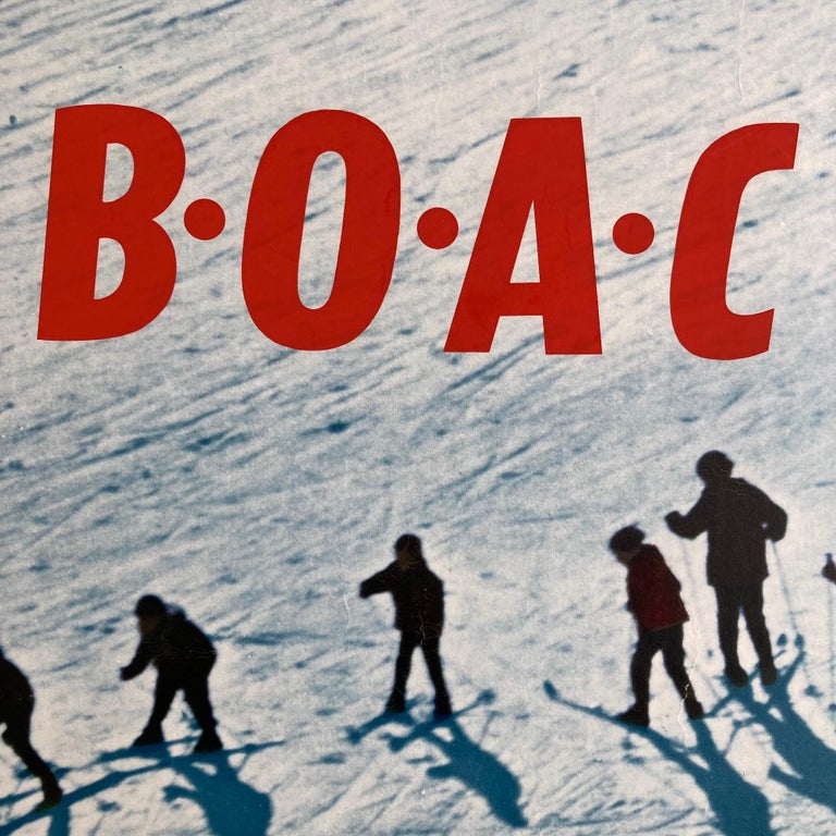 Original 1960’s vintage travel advertising poster for BOAC promoting travel to the French ski slopes. Good condition, slight edge wear prior to linen backing.

This vintage poster is sized 63 x 99 cm and has been professionally linen-backed. It