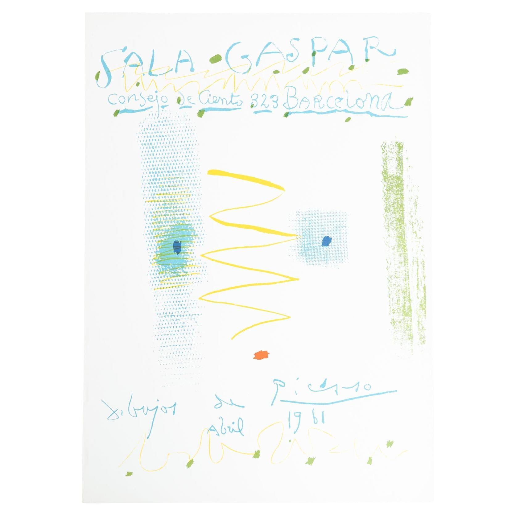 Original 1961 Lithographic Poster by Pablo Picasso – "Dibujos de Picasso"