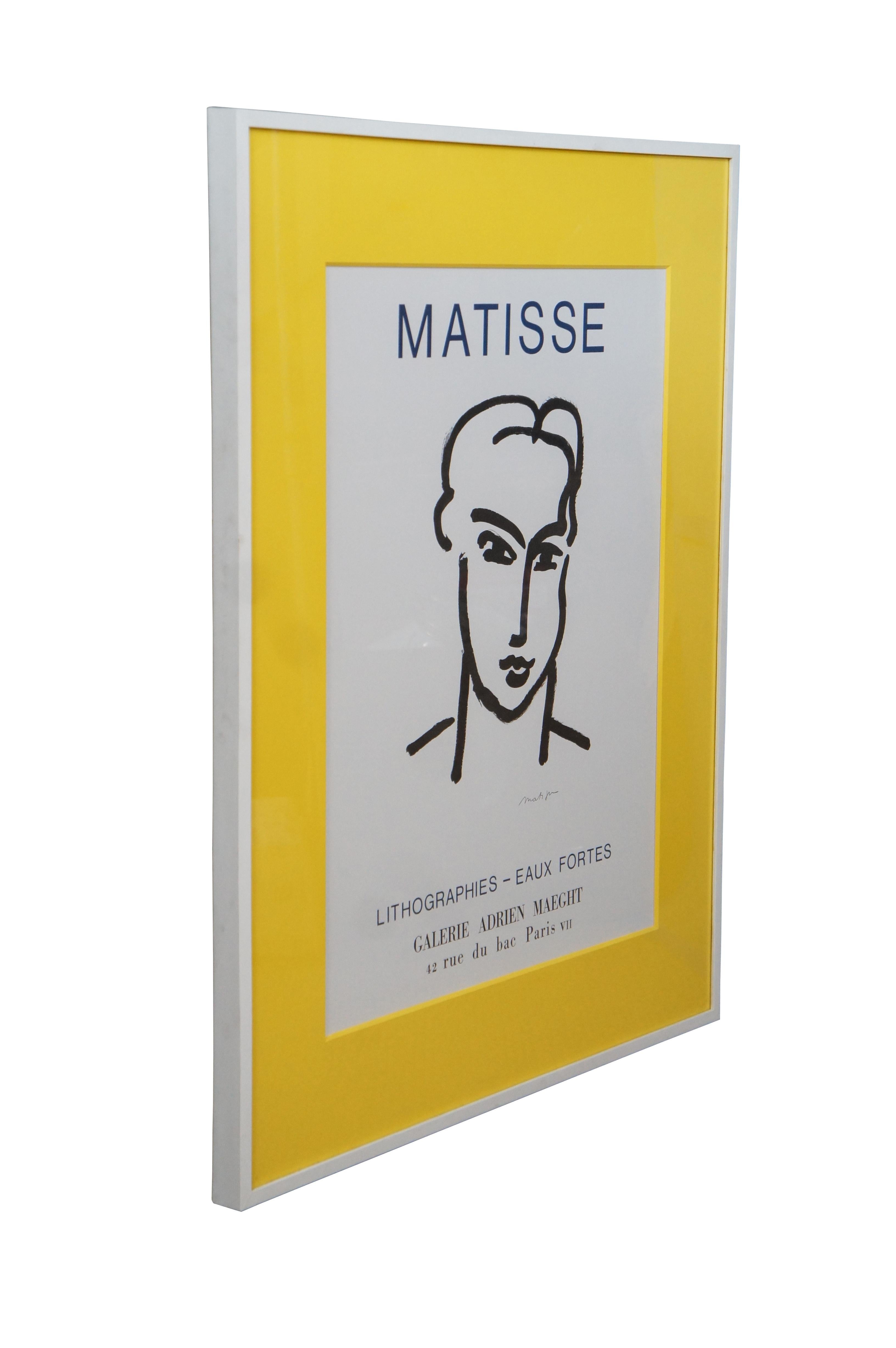 Expressionist Original 1964 Matisse Lithographs Gallery Exhibition Ad Poster Paris France  For Sale