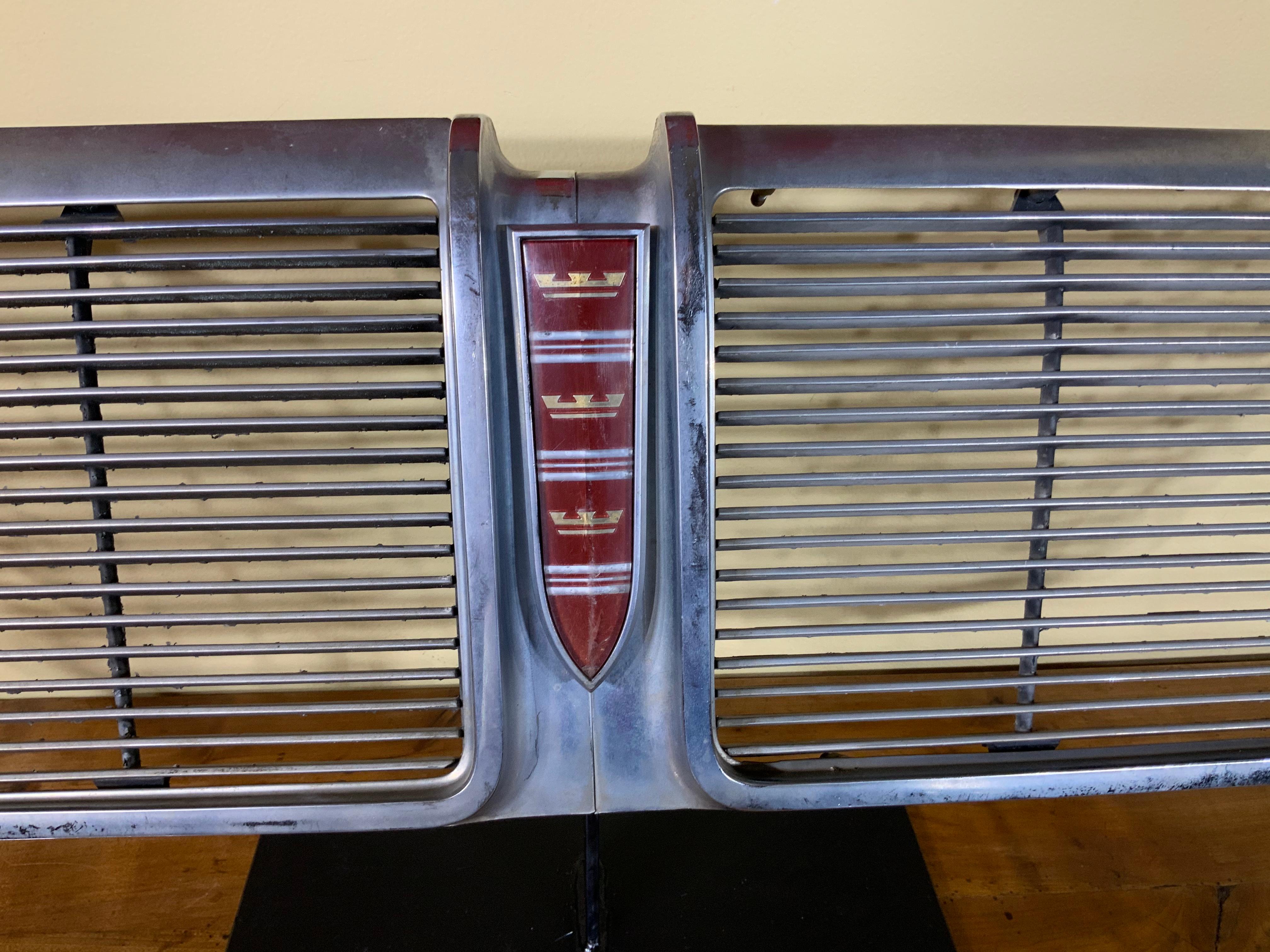 Original 1964 New Yorker Car Grill on Display In Good Condition For Sale In Delray Beach, FL