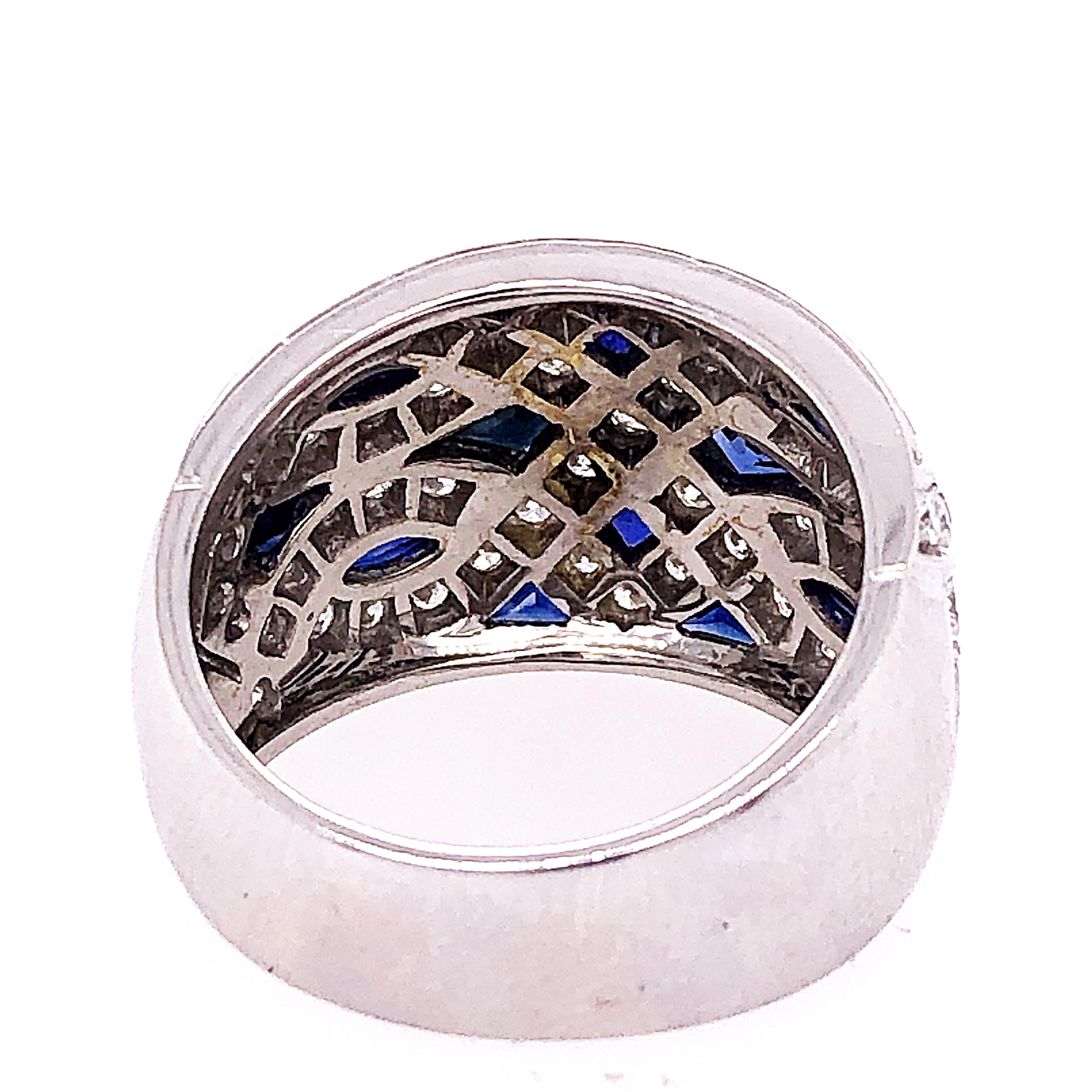 Berca 1965 Cocktail-Ring, 3,90 Karat natürlicher blauer Saphir, 1,33 Karat weißer Diamant im Zustand „Hervorragend“ im Angebot in Valenza, IT