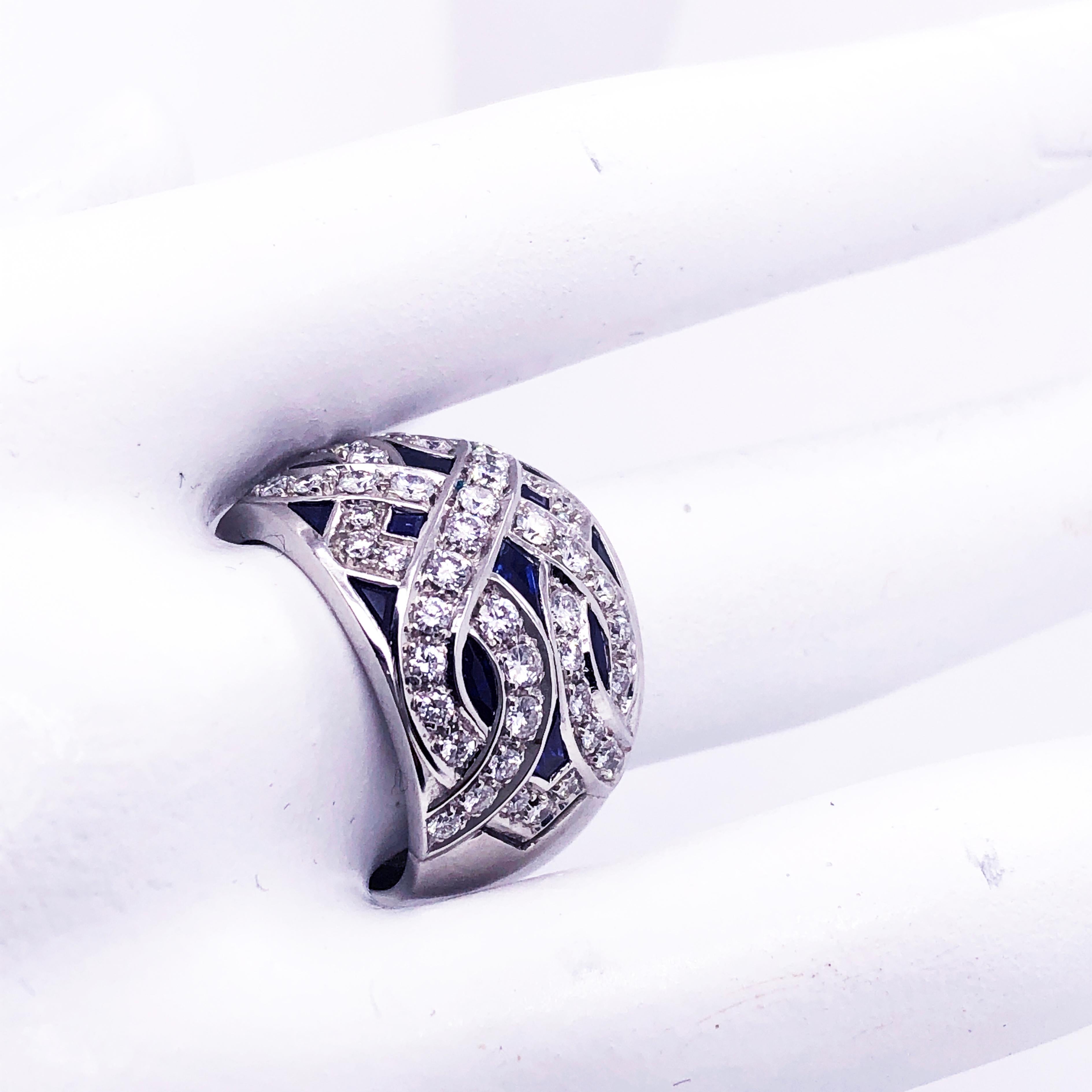 Women's Berca 1965 3.90Kt Natural Blue Sapphire 1.23Kt White Diamond Cocktail Ring For Sale