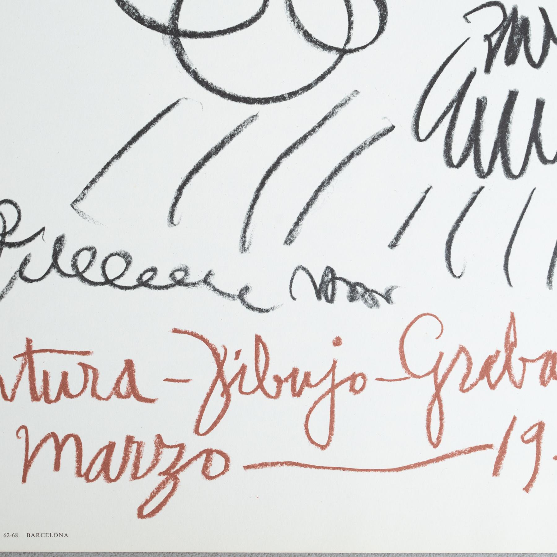 Affiche originale de 1968 - « Pintura, Dibujo, Grabado » par Picasso Bon état - En vente à Barcelona, Barcelona