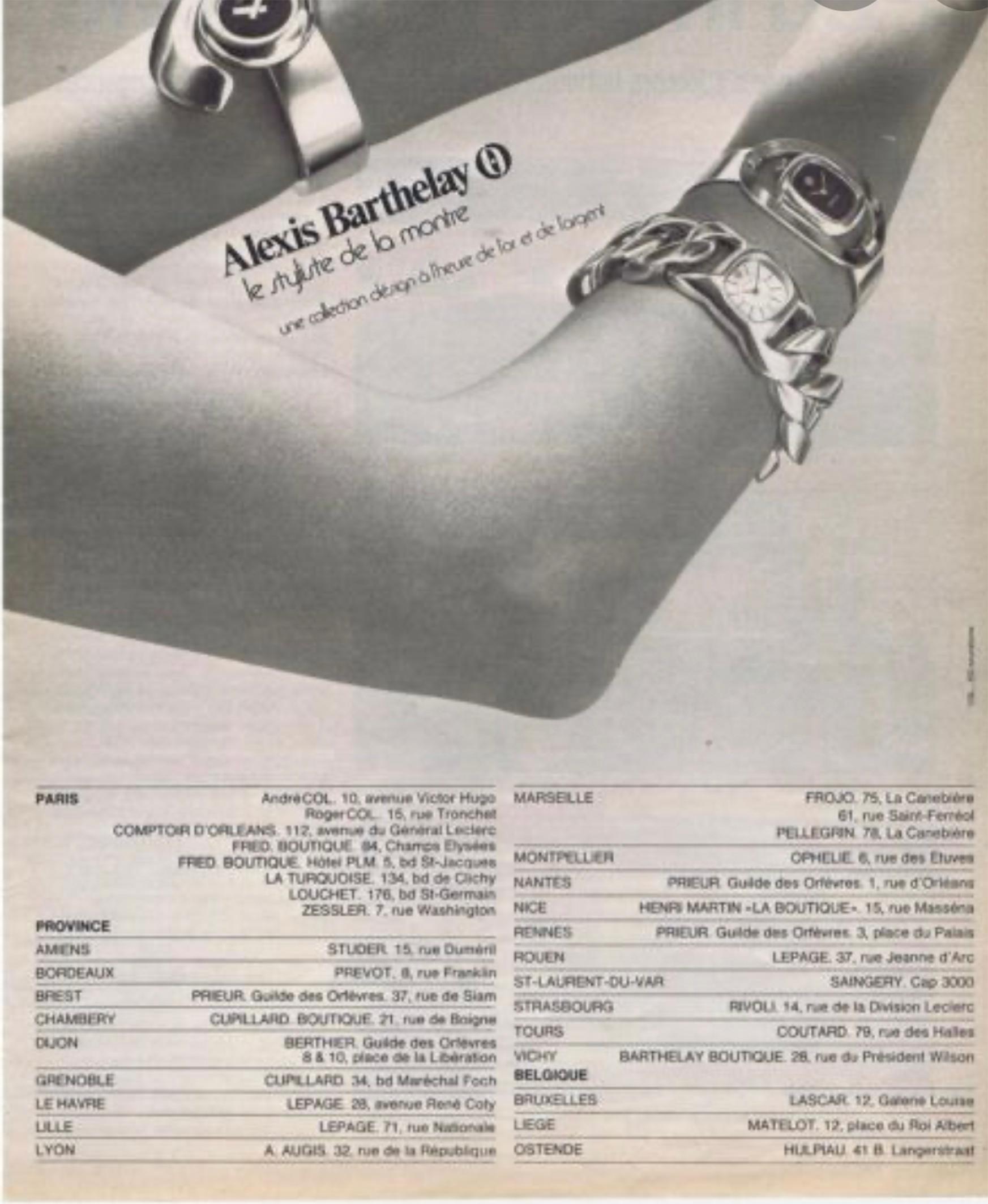 Alexis Barthelay: Uhr aus Sterlingsilber mit handgewickeltem Uhrwerk, 1969 10