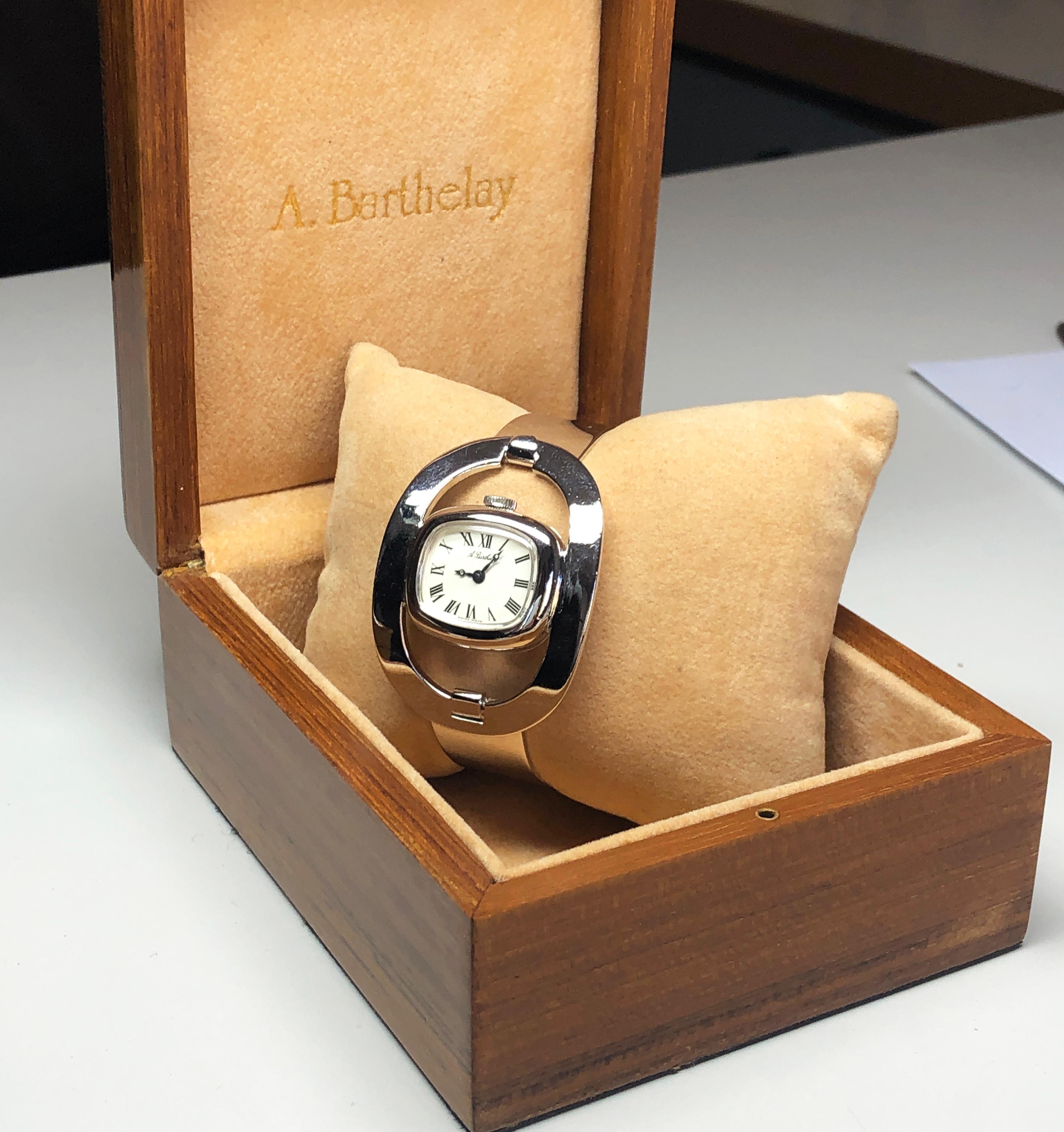 Alexis Barthelay: Uhr aus Sterlingsilber mit handgewickeltem Uhrwerk, 1969 13