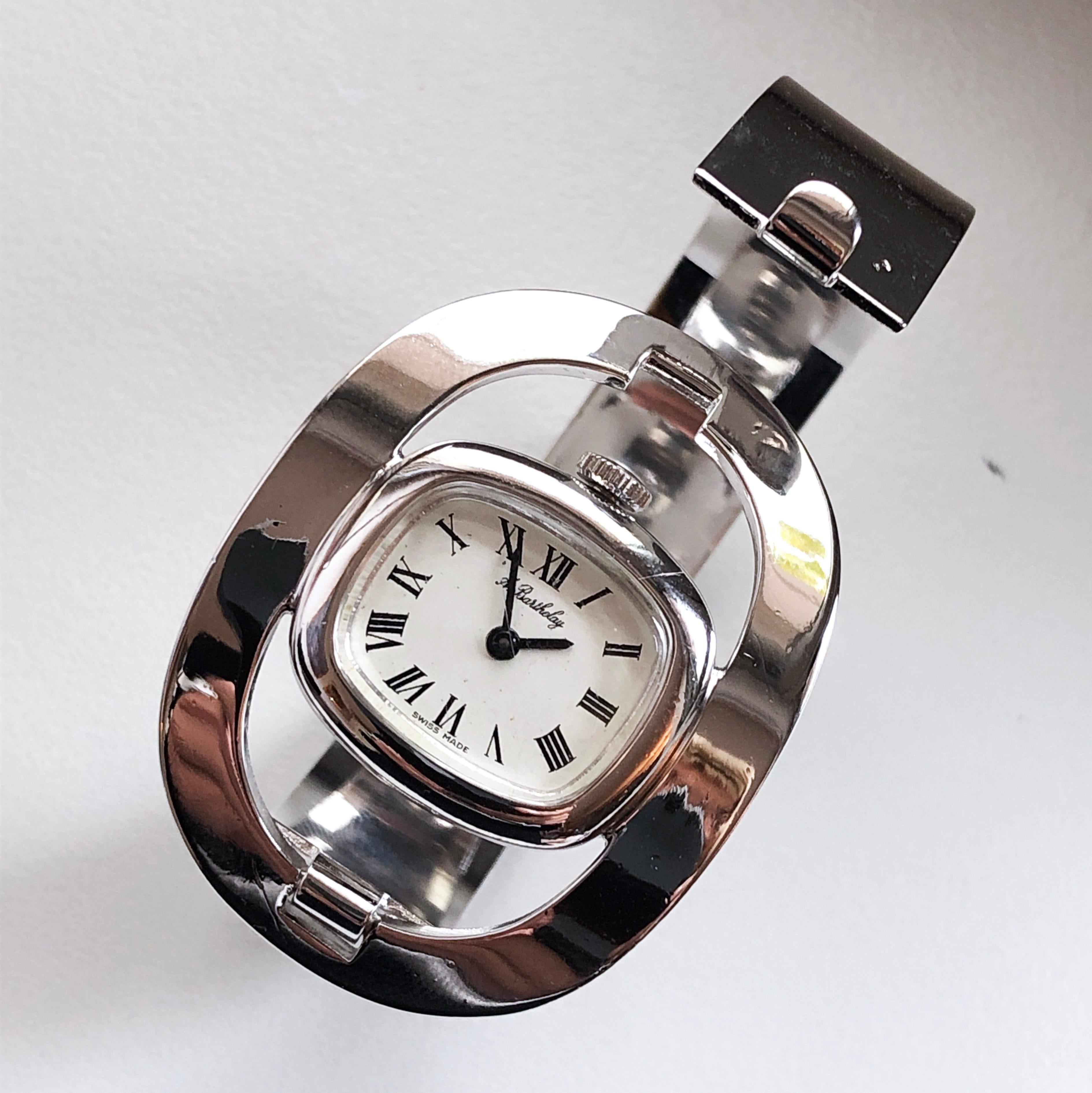 Alexis Barthelay: Uhr aus Sterlingsilber mit handgewickeltem Uhrwerk, 1969 (Moderne)