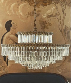 Bakalowits Crystal-Chandelier original de 1969 regulable en altura