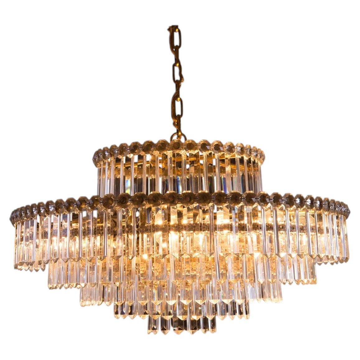 Original 1969 Bakalowits Crystal-Chandelier adjustable height