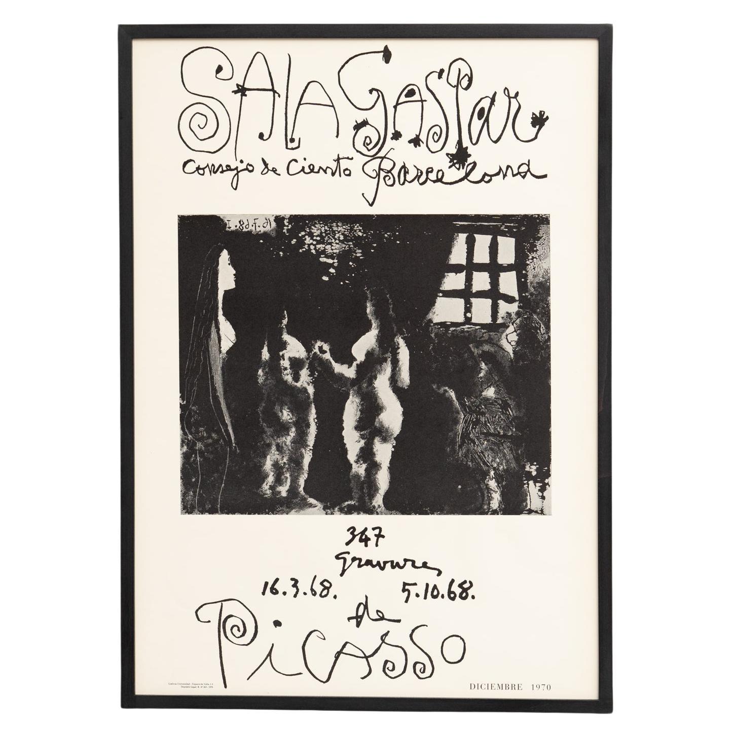 Poster originale della mostra del 1970 - "347 Gravures" di Pablo Picasso