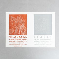 Original 1970 Exhibition Poster – Vilacasas/Claret at Galería Günther Franke