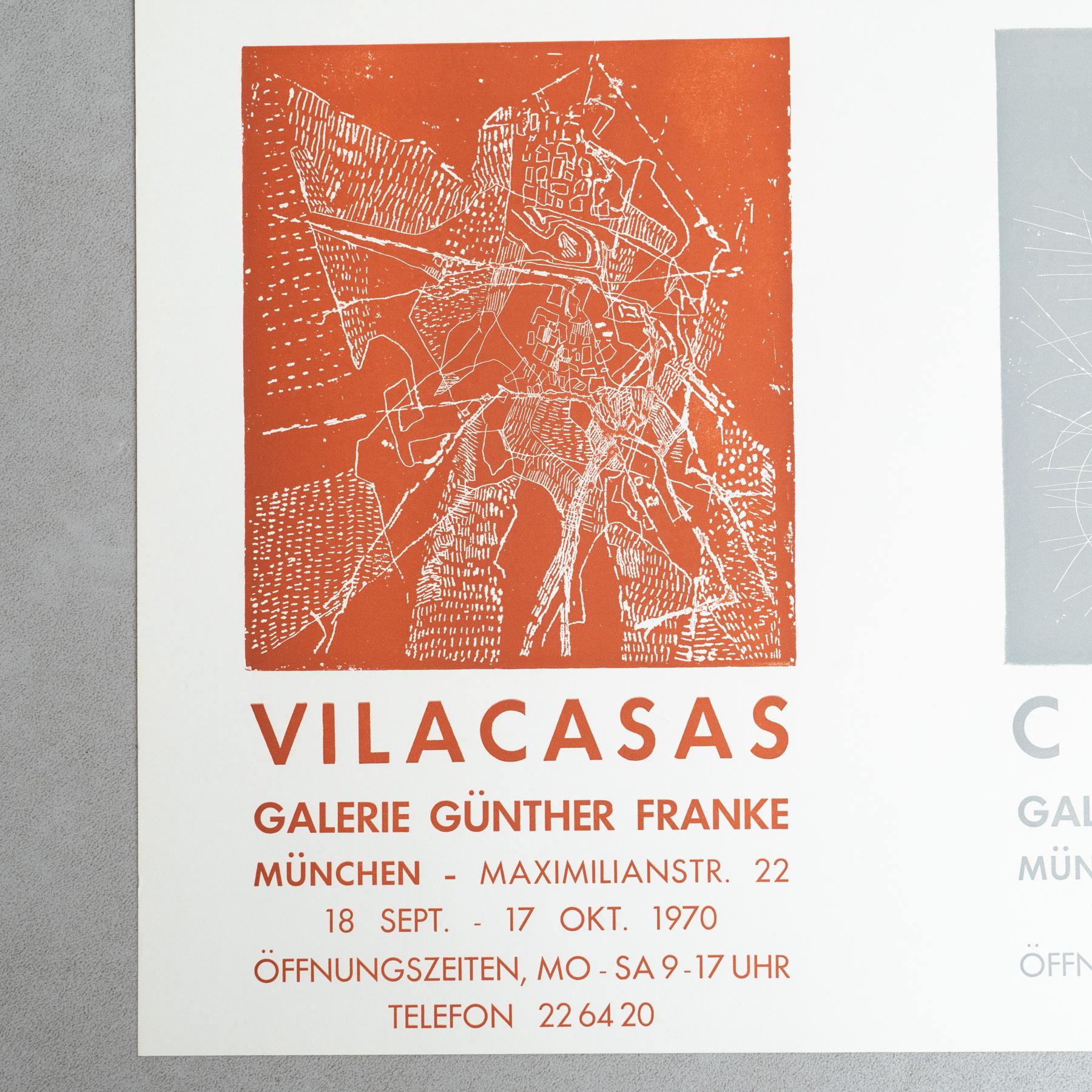 Spagnolo Poster originale della mostra del 1970 - Vilacasas/Claret presso la Galería Günther Franke in vendita