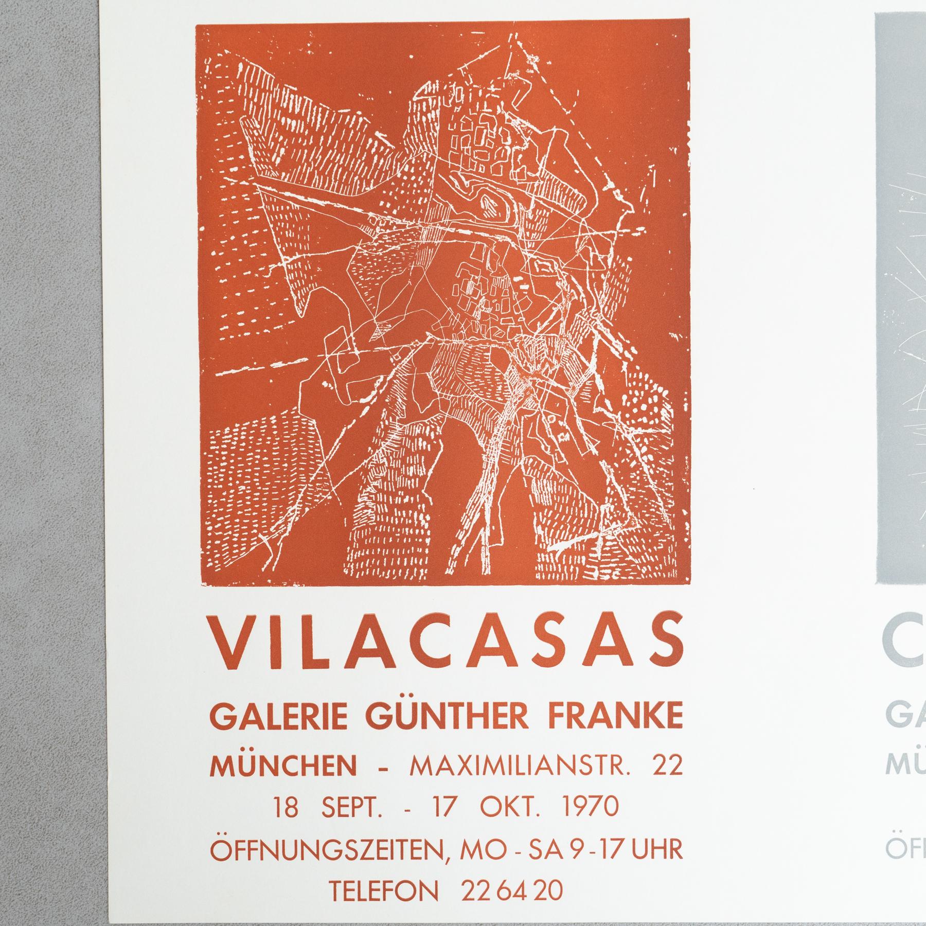 Spagnolo Poster originale della mostra del 1970 - Vilacasas/Claret presso la Galería Günther Franke in vendita