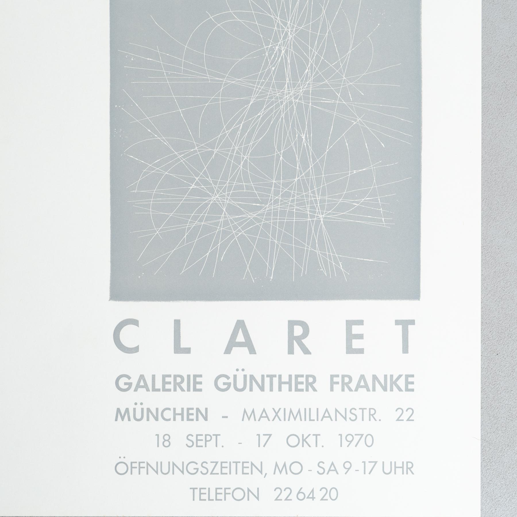 Original 1970 Exhibition Poster – Vilacasas/Claret at Galería Günther Franke In Good Condition For Sale In Barcelona, ES