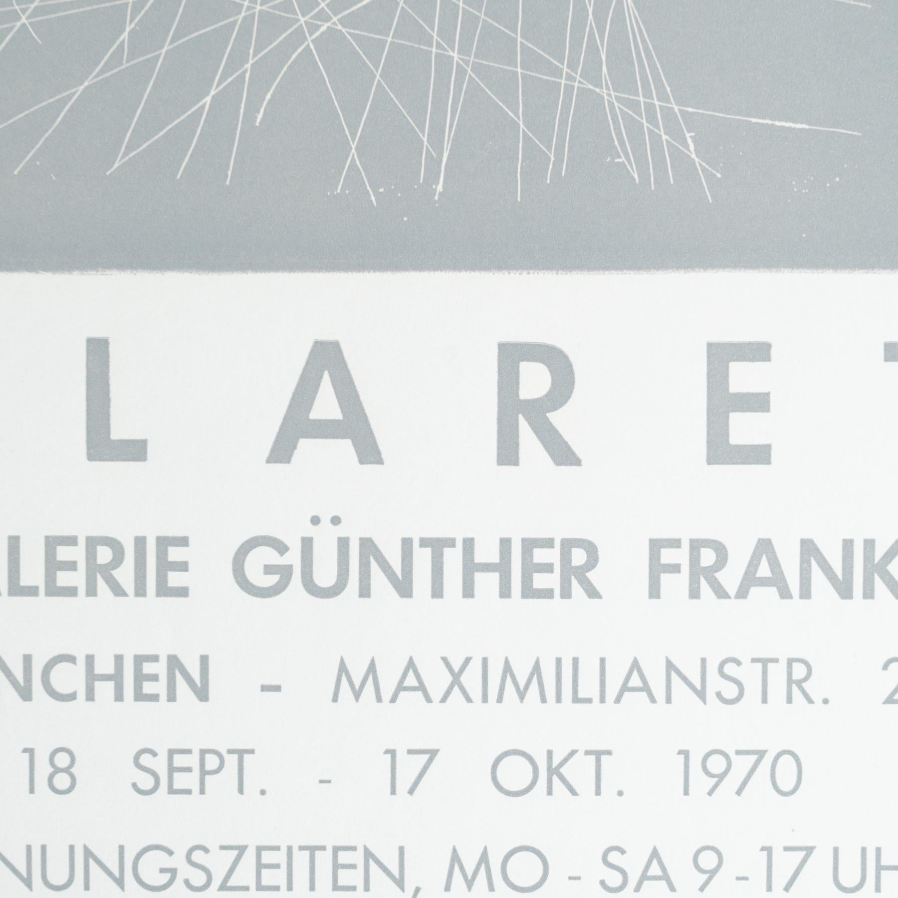 Late 20th Century Original 1970 Exhibition Poster – Vilacasas/Claret at Galería Günther Franke For Sale