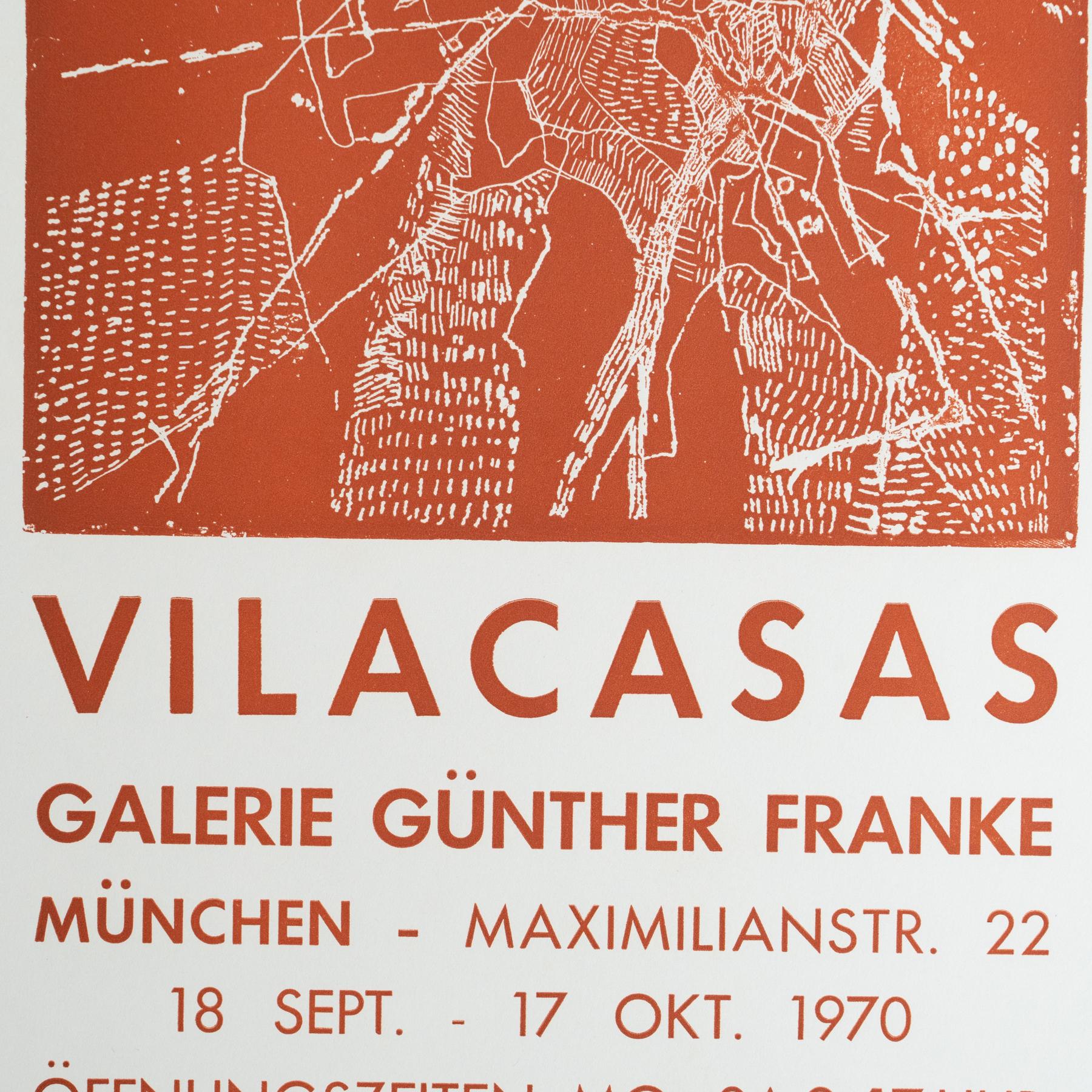 Original 1970 Ausstellungsplakat - Vilacasas/Claret bei Galería Günther Franke (Ende des 20. Jahrhunderts) im Angebot