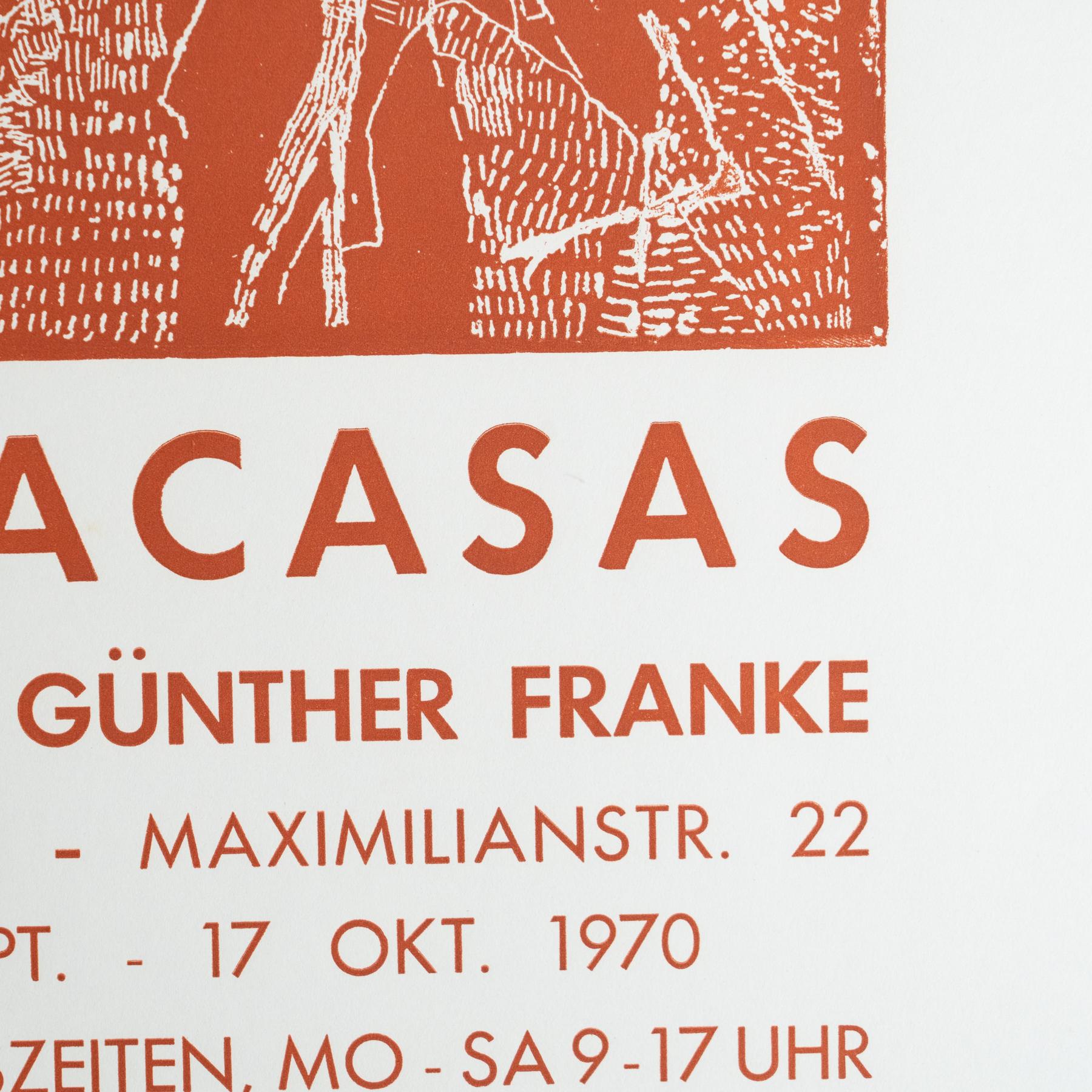 Carta Poster originale della mostra del 1970 - Vilacasas/Claret presso la Galería Günther Franke in vendita