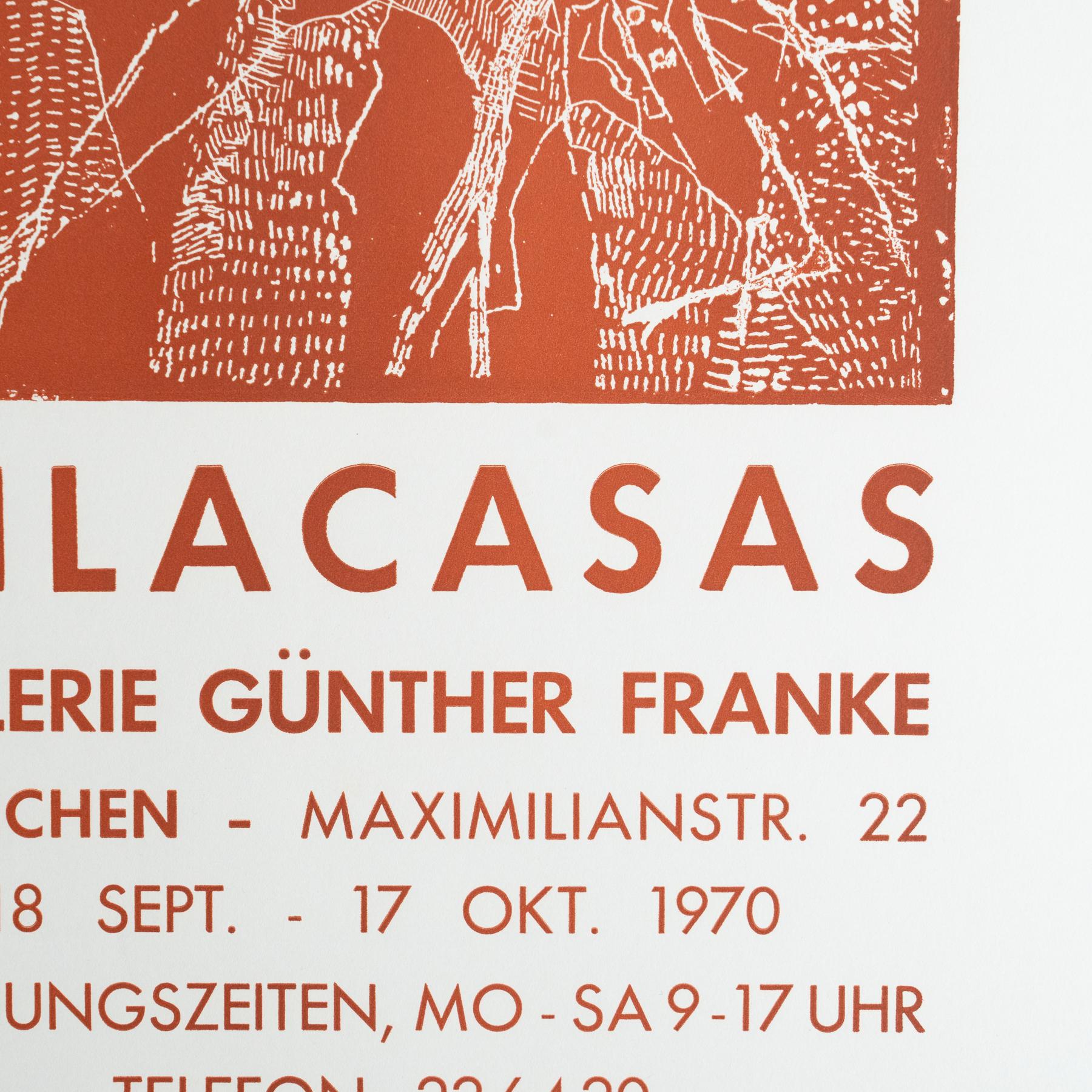 Carta Poster originale della mostra del 1970 - Vilacasas/Claret presso la Galería Günther Franke in vendita