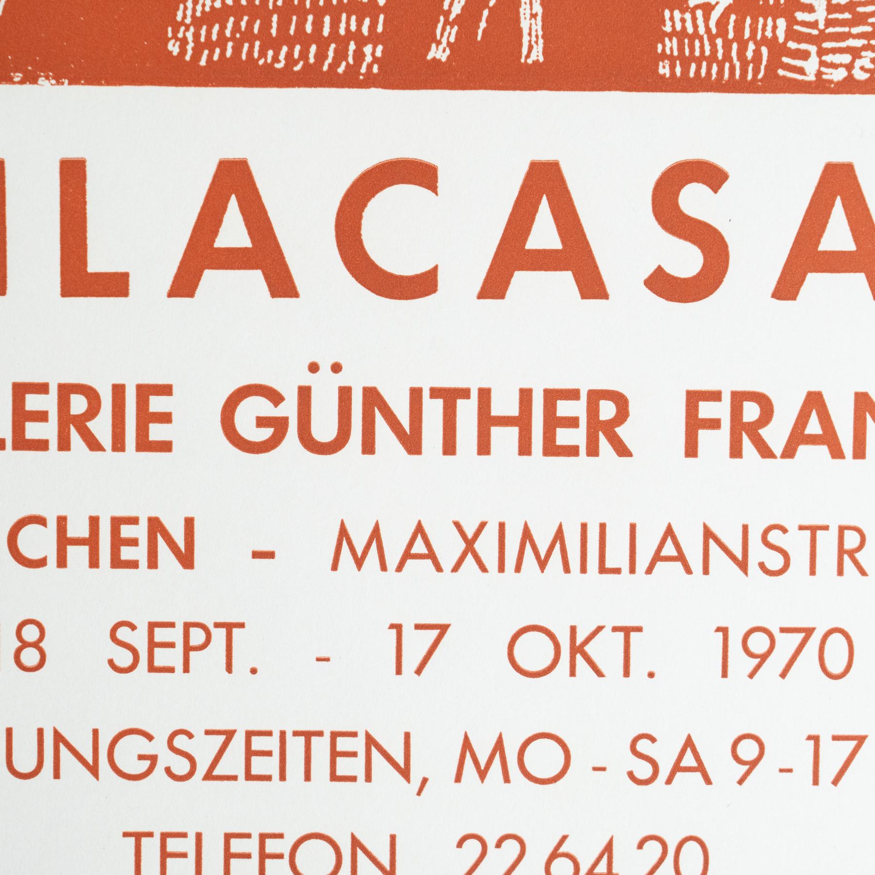 Paper Original 1970 Exhibition Poster – Vilacasas/Claret at Galería Günther Franke For Sale