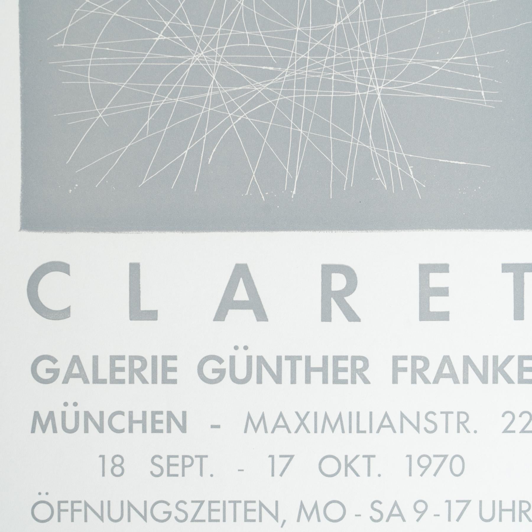 Original 1970 Ausstellungsplakat - Vilacasas/Claret bei Galería Günther Franke (Papier) im Angebot