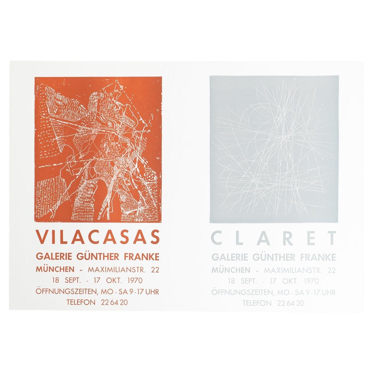 Poster originale della mostra del 1970 - Vilacasas/Claret presso la Galería Günther Franke