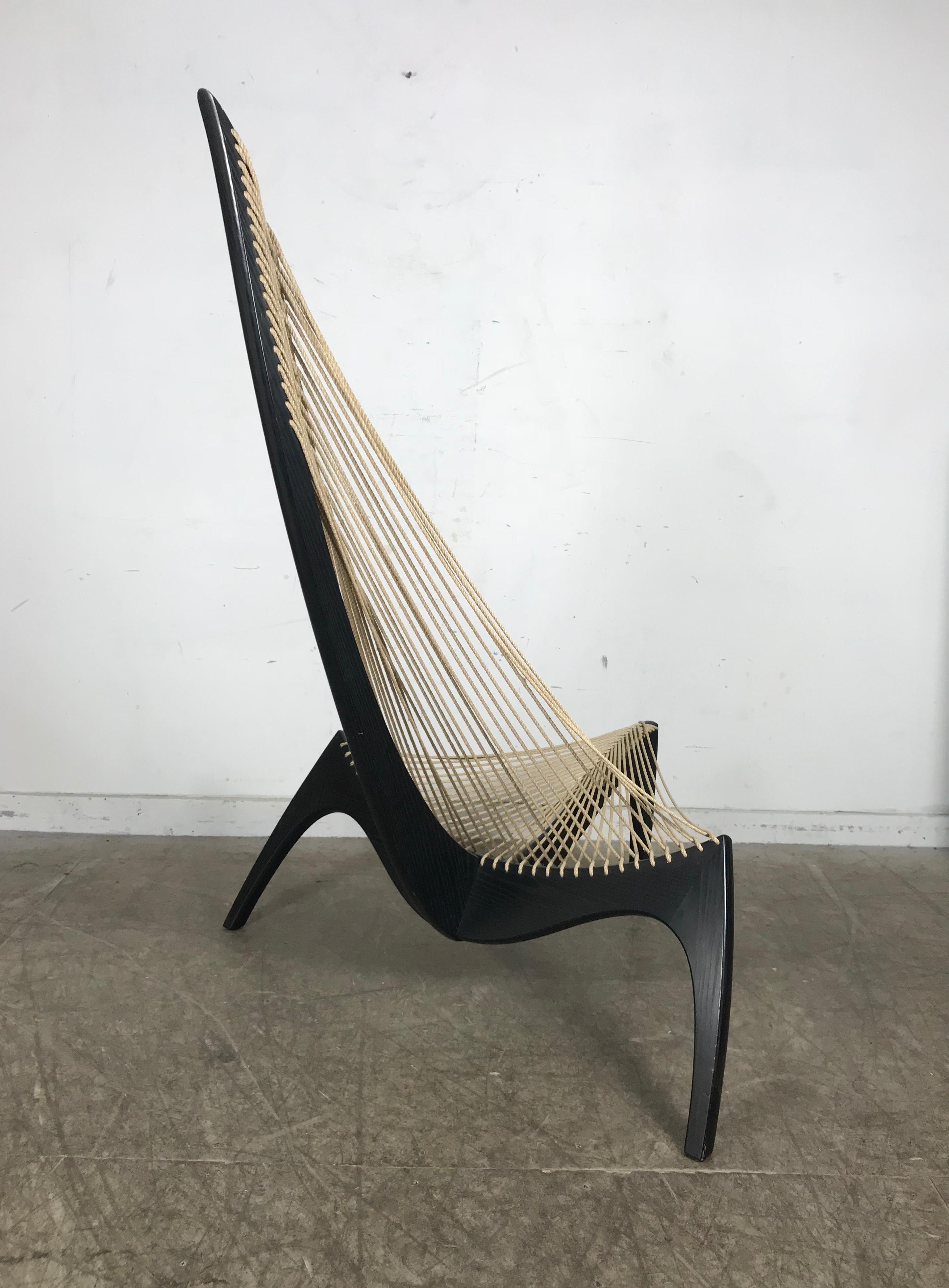 Ebonized Original 1970 Jorgen Hovelskov Harp Chair Made in Denmark