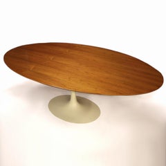 Original 1970 Oval Walnut Top Tulip Dining Table by Eero Saarinen for Knoll