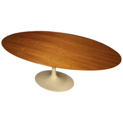 Original 1970 Oval Walnut Top Tulip Dining Table by Eero Saarinen for Knoll