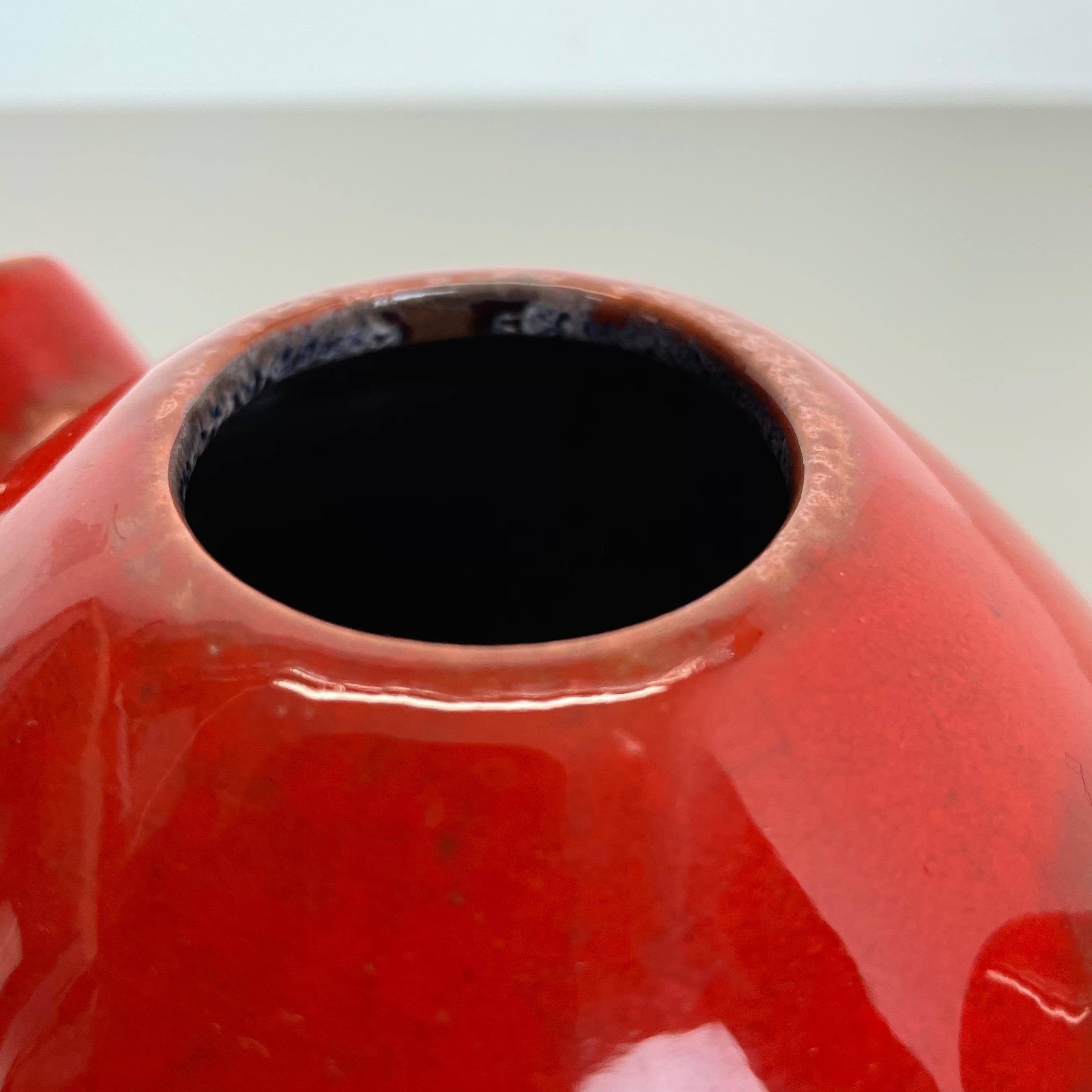 Original 1970 Red Ceramic Studio Pottery Vase by Marei Ceramics, Germany For Sale 5