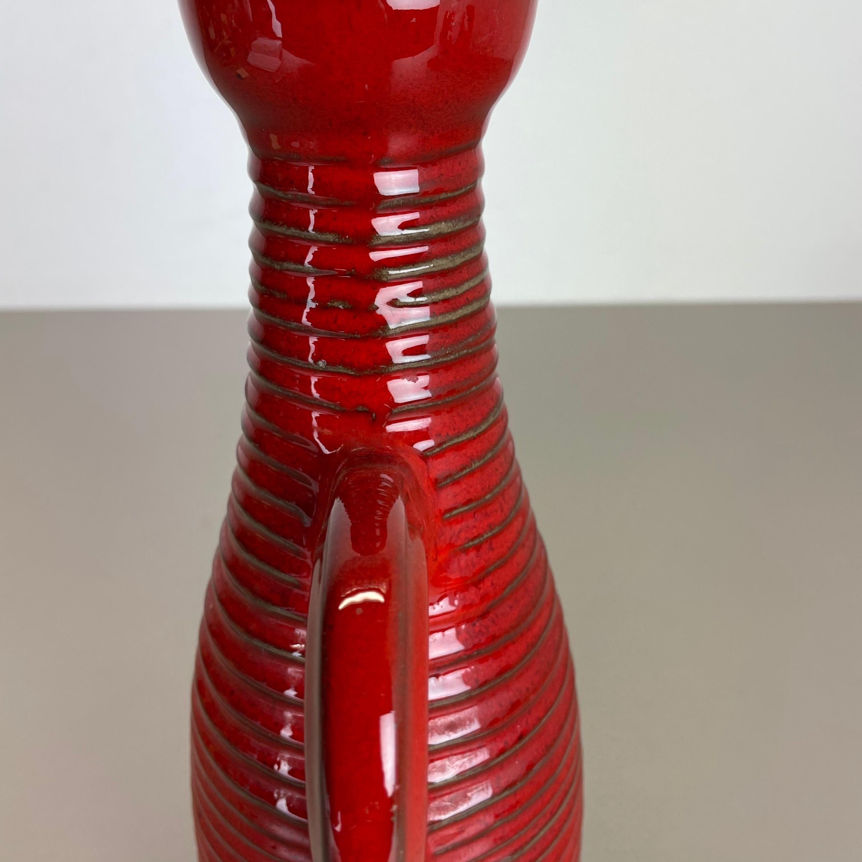 Original 1970 Red Ceramic Studio Pottery Vase by Marei Ceramics, Germany For Sale 5