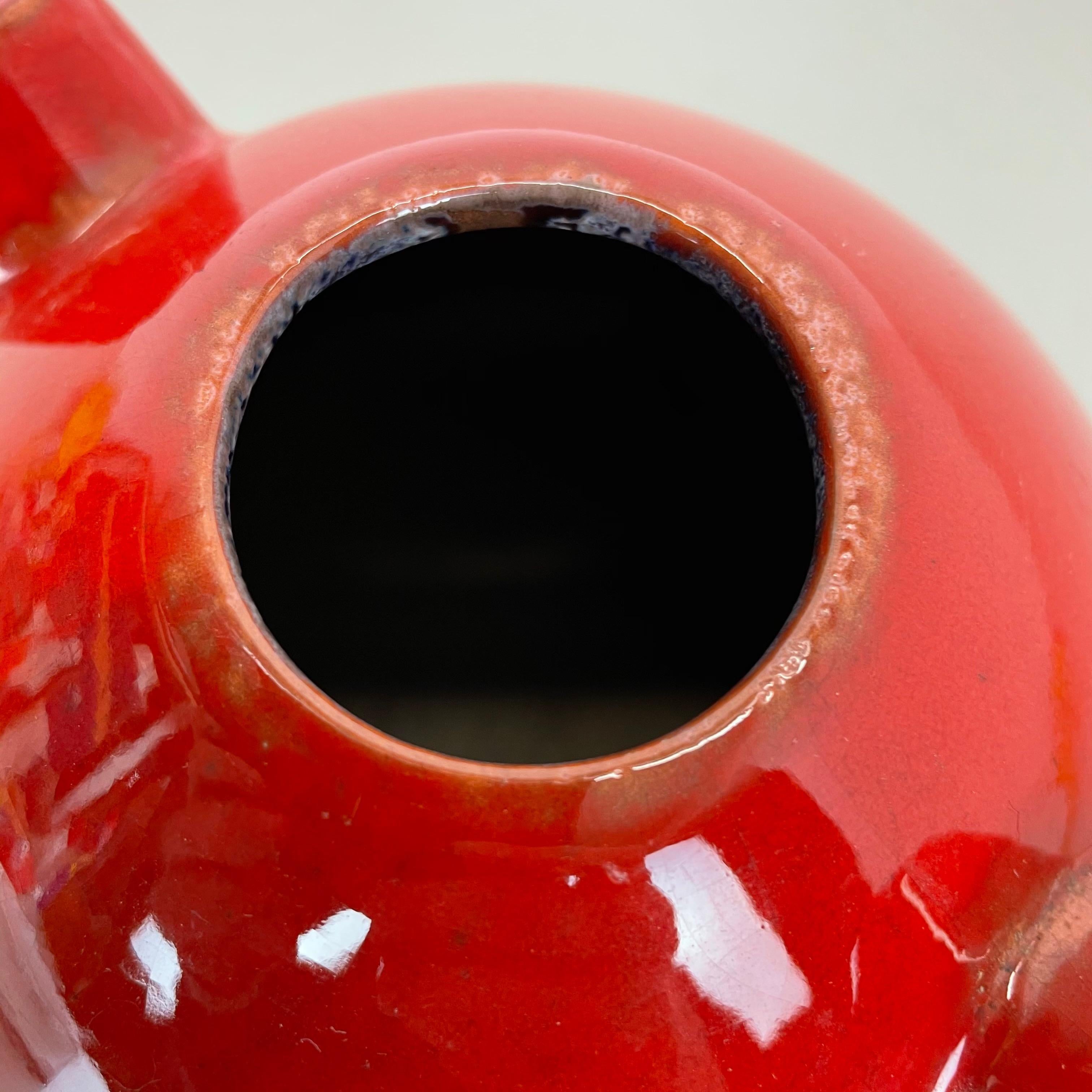 Jarrón original de 1970 de cerámica roja Studio Pottery de Marei Ceramics, Alemania en venta 4