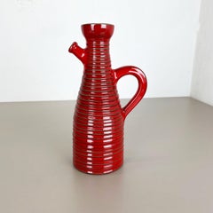 Original 1970 Red Ceramic Studio Pottery Vase by Marei Ceramics, Germany