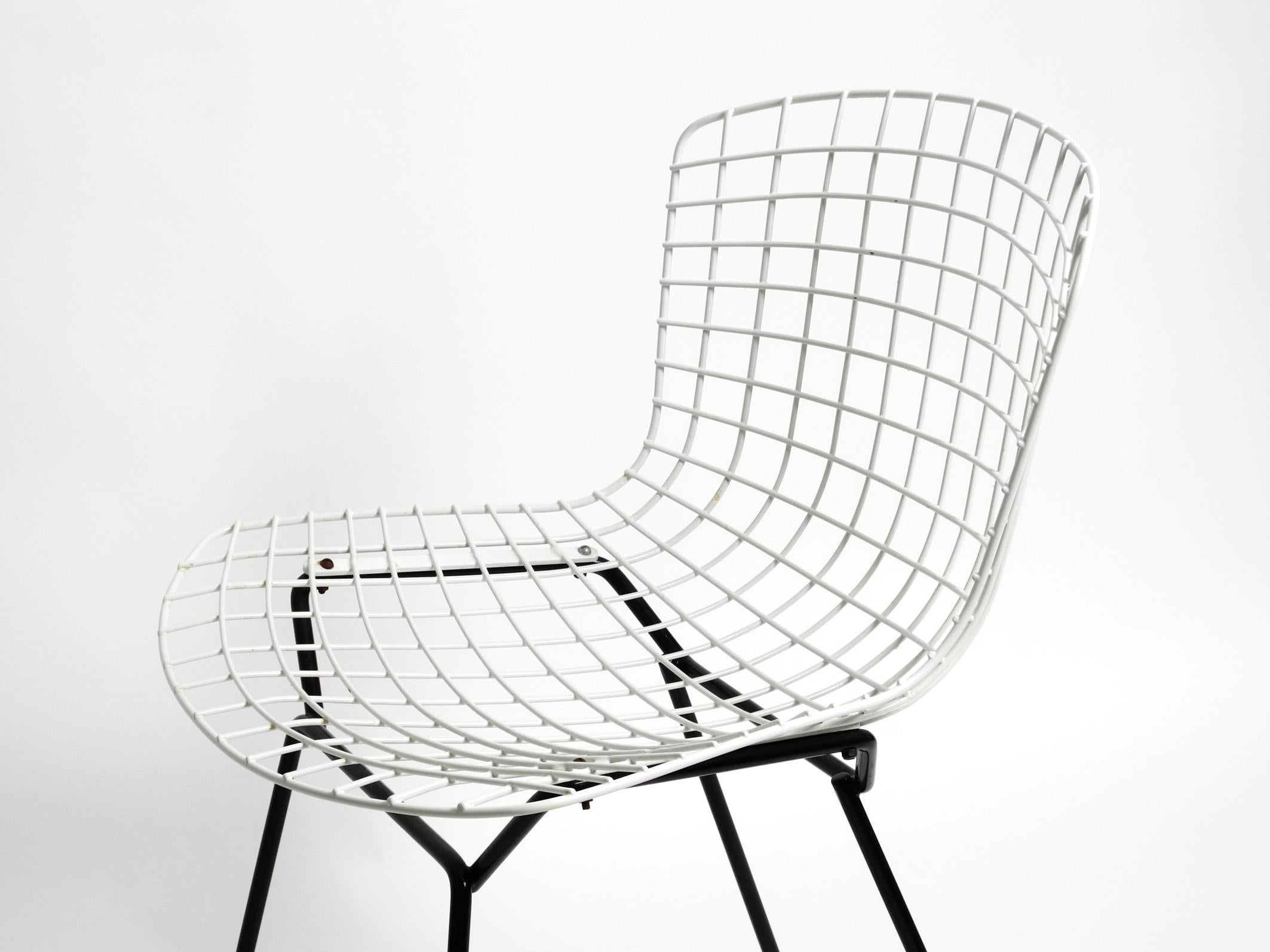 Original 1970s Bertoia Wire Chair by Knoll International in Black and White 5