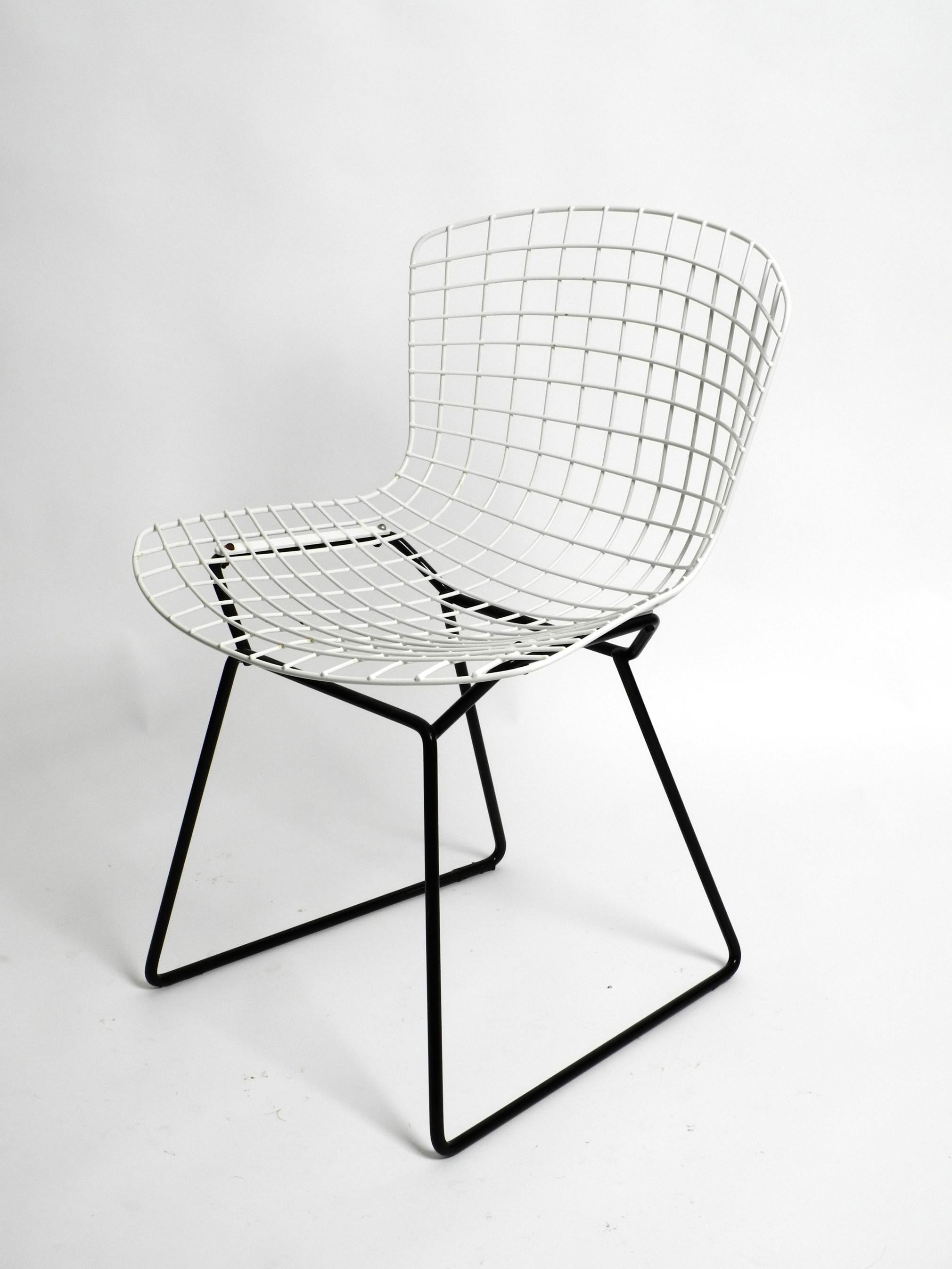 Original 1970s Bertoia Wire Chair by Knoll International in Black and White 6