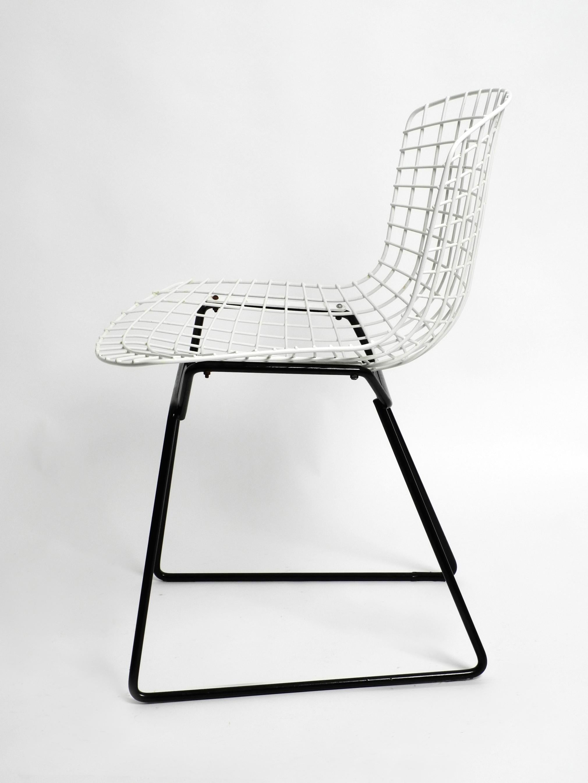 Original 1970s Bertoia Wire Chair by Knoll International in Black and White 7