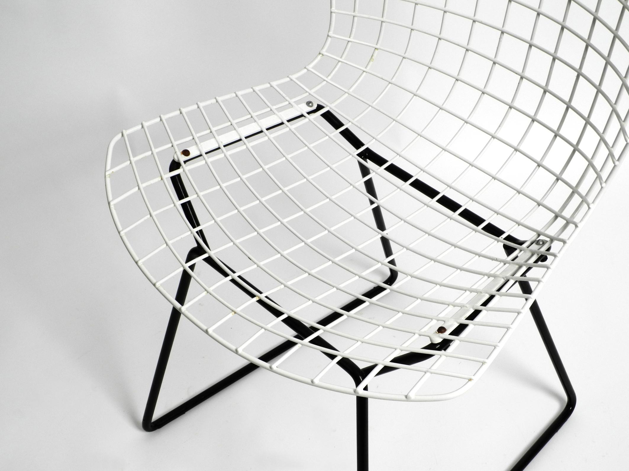 American Original 1970s Bertoia Wire Chair by Knoll International in Black and White