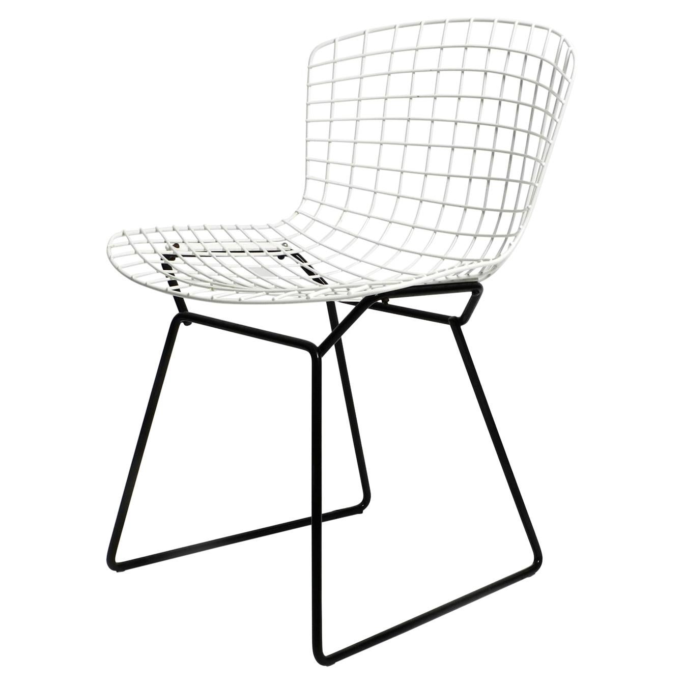 Original 1970s Bertoia Wire Chair by Knoll International in Black and White