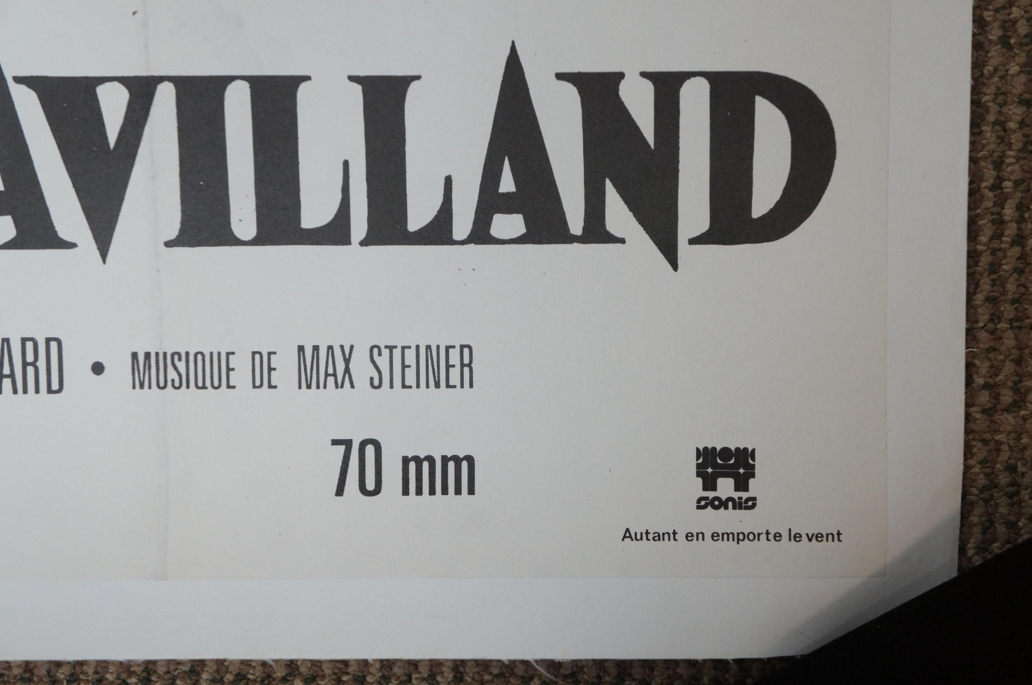 Cartel original francés de la década de 1970 de la película 