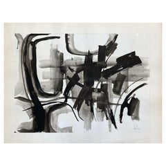 Original 1970's French Psychedelic Abstract Painting by Listed French Artist