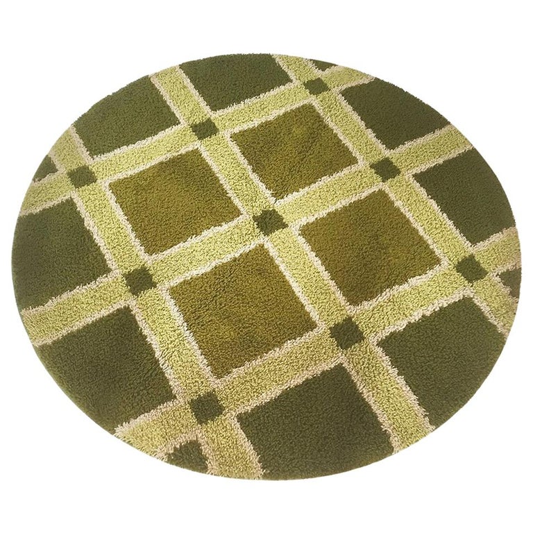 Original 1970s Green Pattern Pop Art Rug Made by Desso, Germany at 1stDibs
