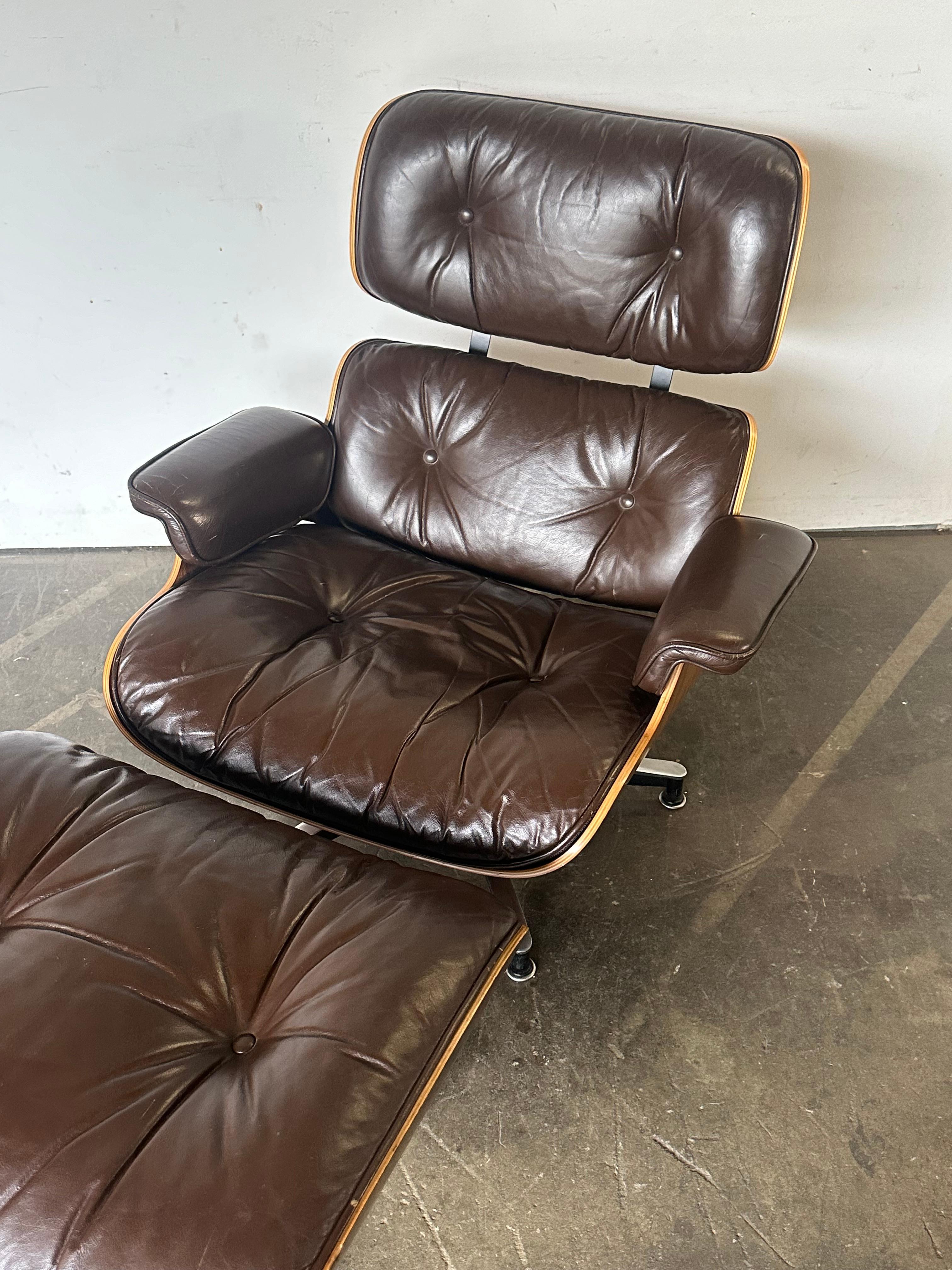 American Original 1970s Herman Miller Eames Lounge Chair and Ottoman