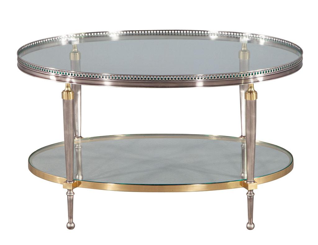 American Original 1970’s Hollywood Regency Oval Accent Table