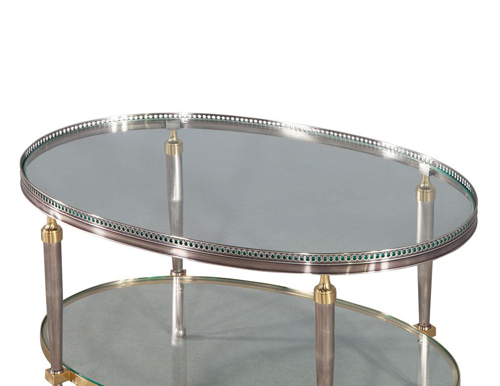 Late 20th Century Original 1970’s Hollywood Regency Oval Accent Table