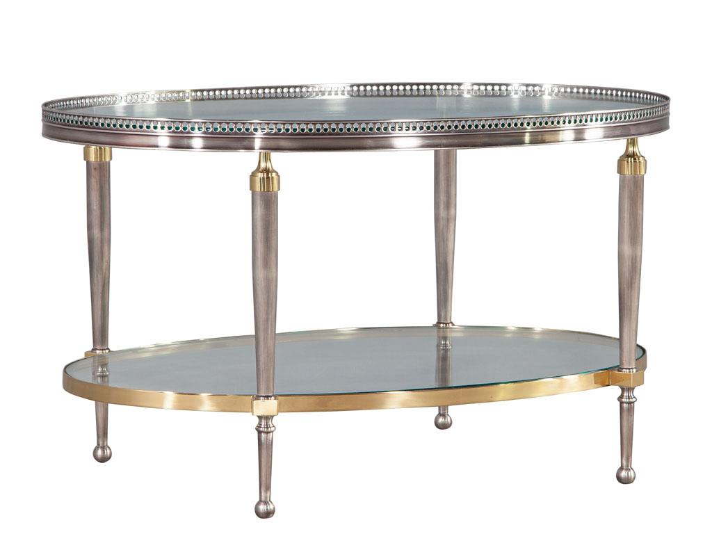 Original 1970’s Hollywood Regency Oval Accent Table 1