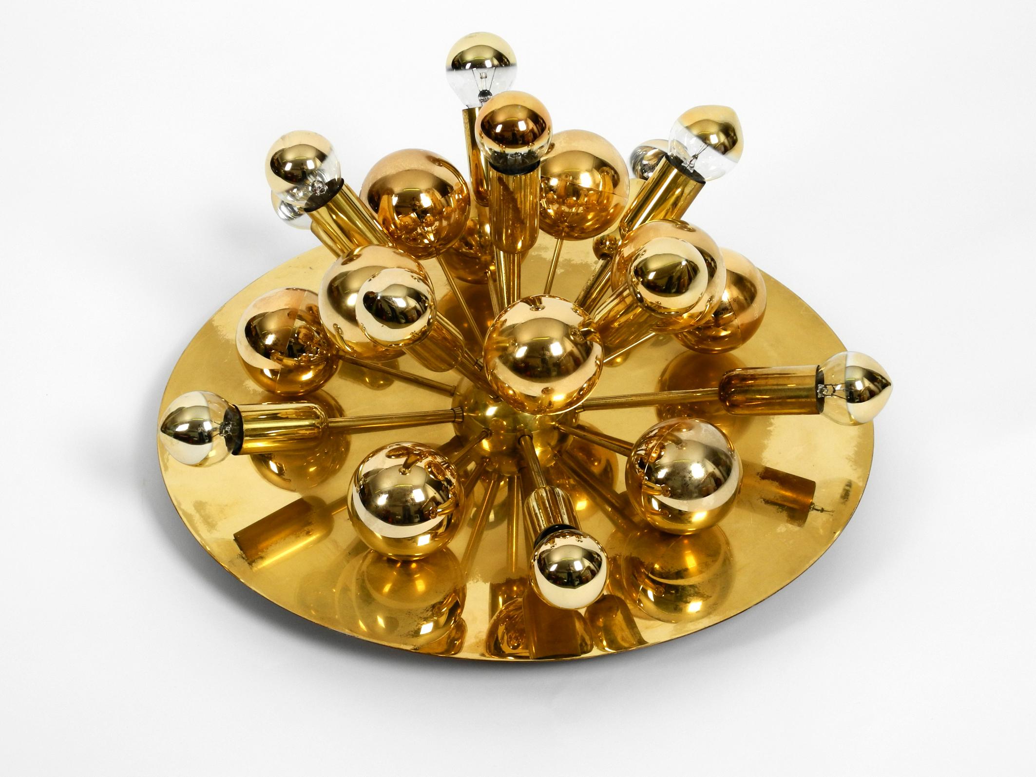 Original 1970s Large Cosack Sputnik Space Age Ceiling Lamp in Brass Color In Good Condition In München, DE