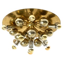 Originale lampada da soffitto Cosack Sputnik degli anni '70 di grandi dimensioni in color ottone