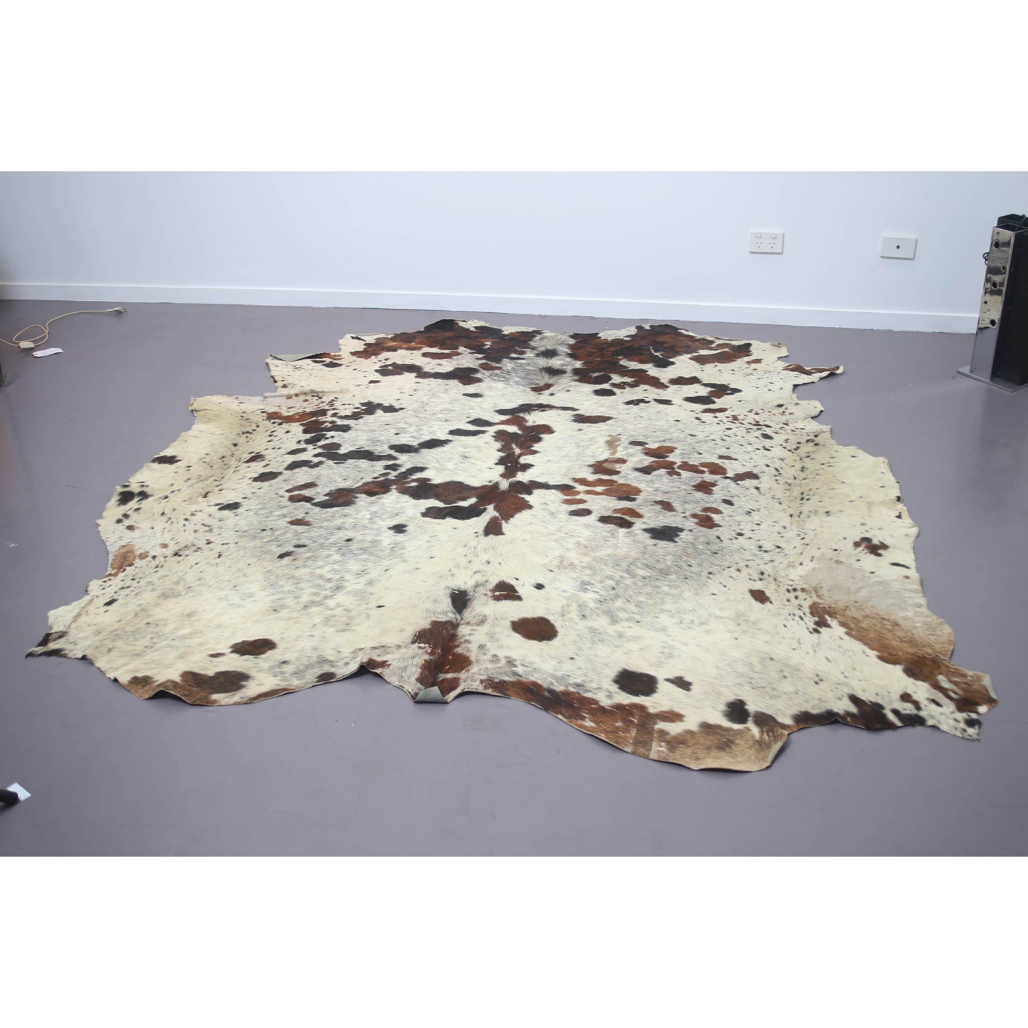 Late 20th Century Italian Mid Century Modern brown Cowhide Rug, 1970s