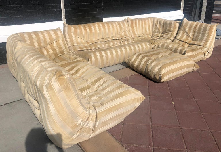 Mid-Century Modern Original 1970s Ligne Roset 'Togo' Six-Piece Sectional Sofa Designed by Ducaroy