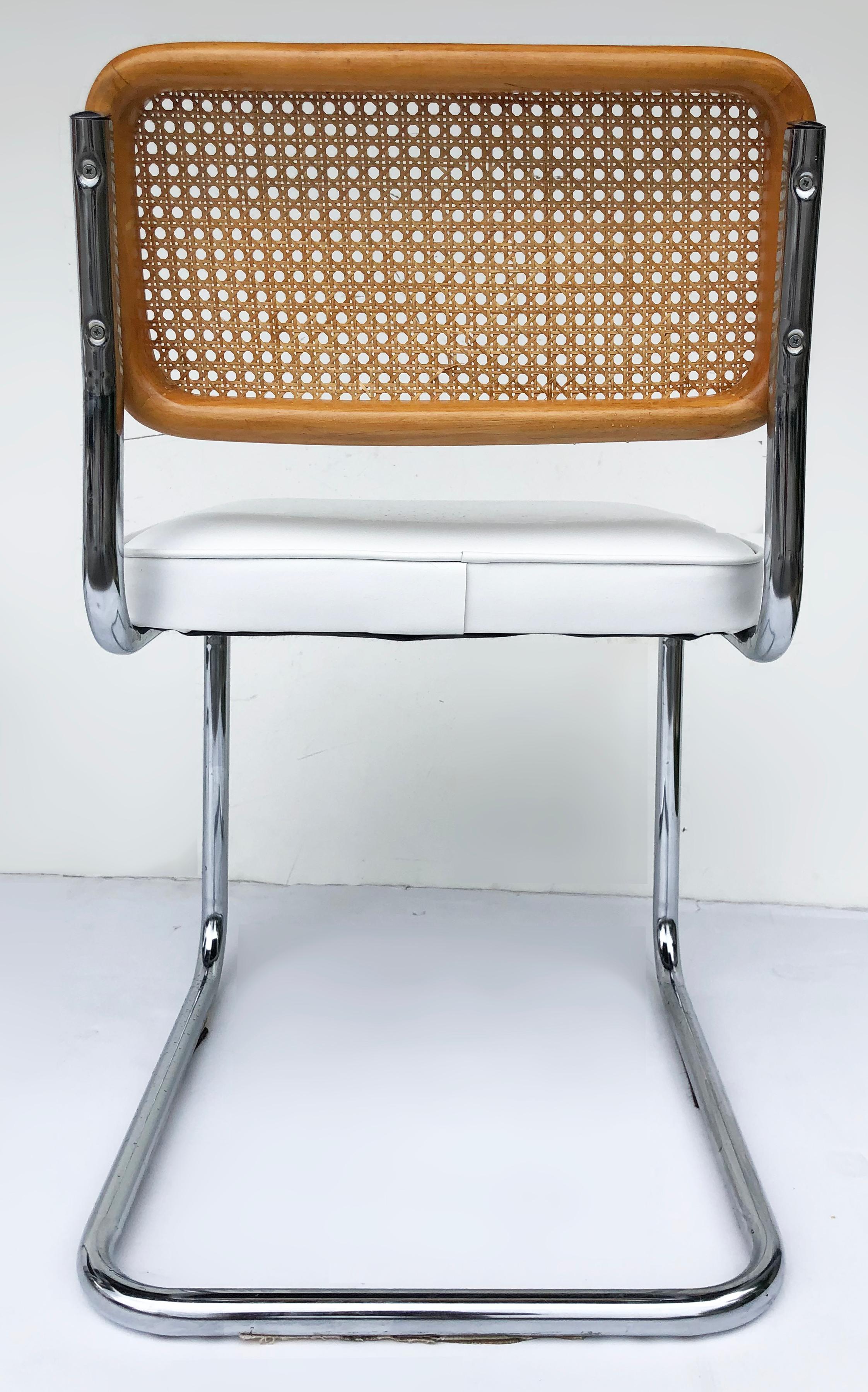 Italian Original 1970s Marcel Breuer Caned Cesca Dining Chairs, Set of 4