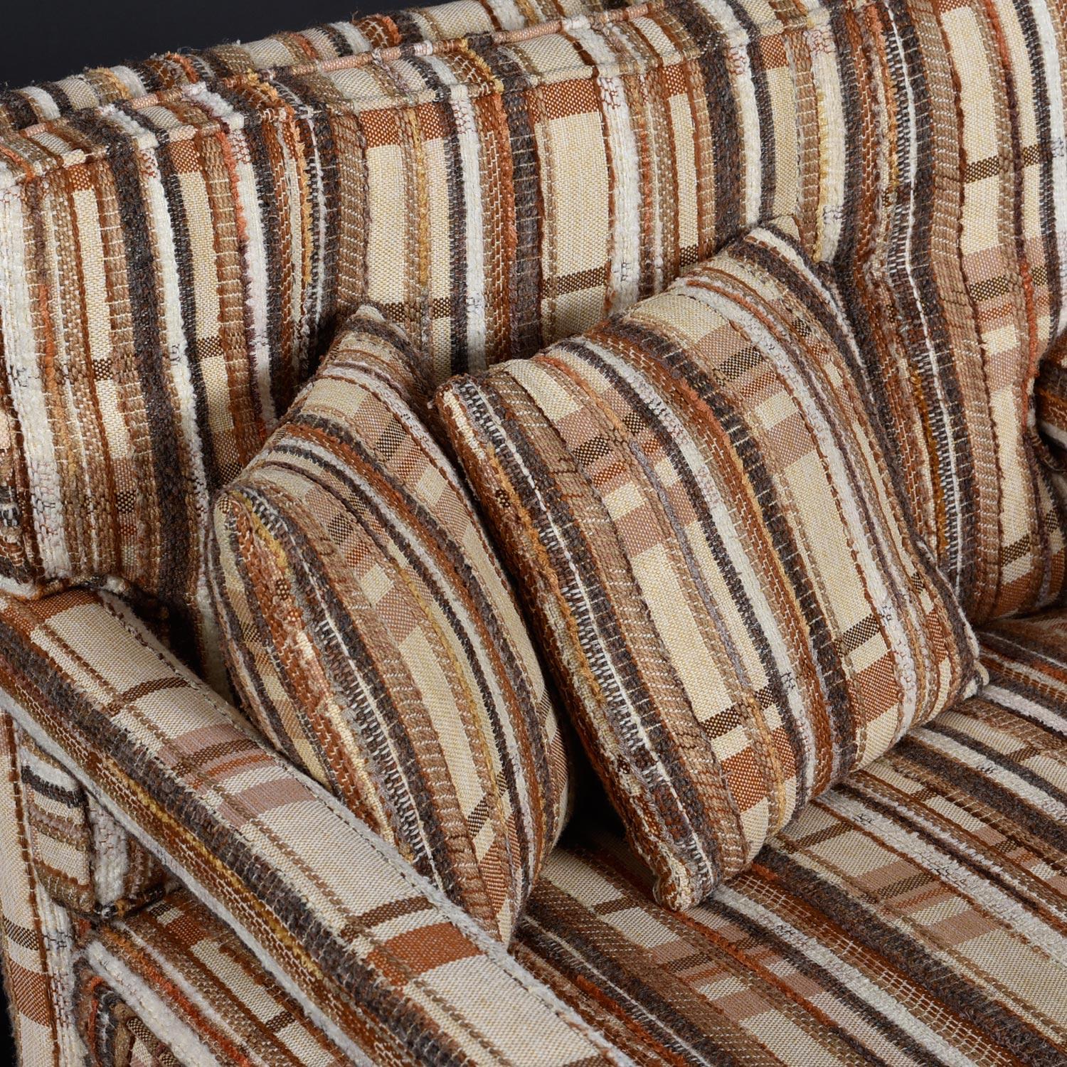 Original 1970's Milo Baughman Style Plaid Fabric Parsons Club Chairs by Kaylyn For Sale 6