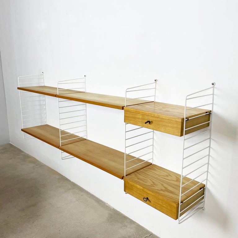 Original 1970s Modular String Wall Unit in Ashwood by Nisse Strinning ...